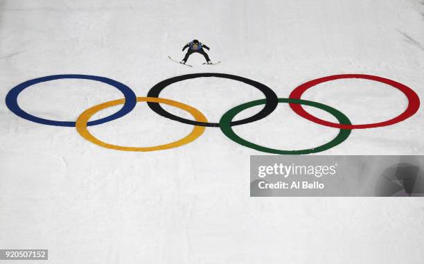 Michael Hayboeck of Austria during the Ski Jumping - Men's Team Large Hill on day 10 of the PyeongChang 2018 Winter Olympic Games at Alpensia Ski...