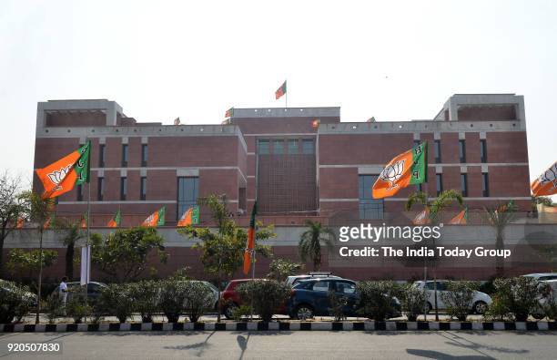 View of the new BJP headquarters at Deen Dayal Upadhyay Marg in New Delhi.