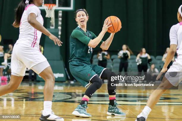 Green Bay Phoenix guard Allie Leclaire looks to pass during the first quarter of the women's college basketball game between the Green Bay Phoenix...