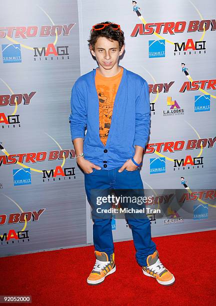 Moises Arias arrives to the Los Angeles premiere of "Astro Boy" held at Grauman's Chinese Theatre on October 19, 2009 in Los Angeles, California.