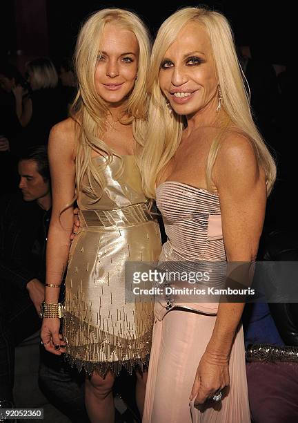 Lindsay Lohan and designer Donatella Versace attend 2009 Whitney Museum Gala Studio Party at The Whitney Museum of American Art on October 19, 2009...