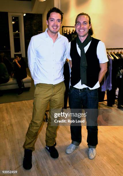 Rag & Bone designers Marcus Wainright and David Neville attend the Rag & Bone Soho store opening on October 19, 2009 in New York City.