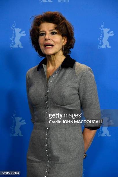 French actress Fanny Ardant poses during a photo call for the film "Shock Waves - Diary of My Mind" presented in in the Panorama section during the...