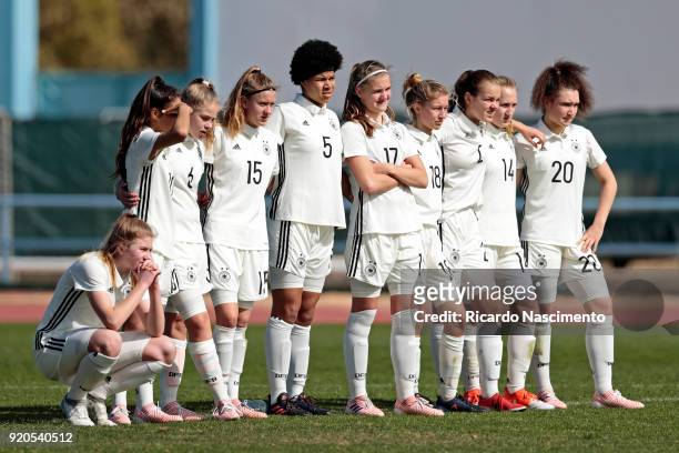 Players of Girls Germany U16 Lina Vianden, Sonja Merazguia, Kim-Sophie Baade, Samantha Kuhen, Victoria Ezebinyuo, Bente Fischer, Sophie Krall, Donata...