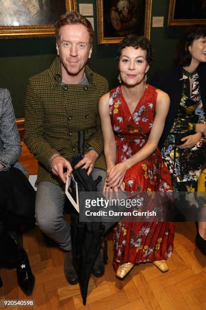 Damian Lewis and Helen McCrory attend the ERDEM show during London Fashion Week February 2018 on February 19, 2018 in London, England.