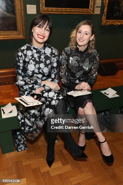Laura Carmichael and Daisy Lowe attend the ERDEM show during London Fashion Week February 2018 on February 19, 2018 in London, England.