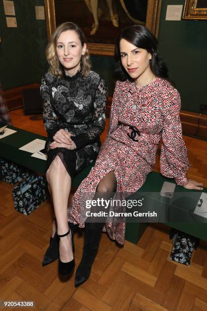 Laura Carmichael and Caroline Sieber attend the ERDEM show during London Fashion Week February 2018 on February 19, 2018 in London, England.