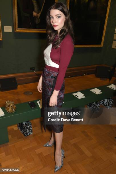 Anya Taylor-Joy attends the Erdem show during London Fashion Week February 2018 at National Portrait Gallery on February 19, 2018 in London, England.