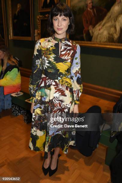 Caitriona Balfe attends the Erdem show during London Fashion Week February 2018 at National Portrait Gallery on February 19, 2018 in London, England.
