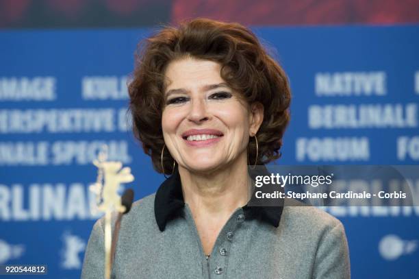 Actress Fanny Ardant attends the 'Shock Waves' press conference during the 68th Berlinale International Film Festival Berlin at Grand Hyatt Hotel on...