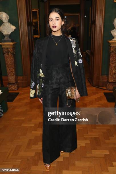 Naomi Scott attends the ERDEM show during London Fashion Week February 2018 on February 19, 2018 in London, England.
