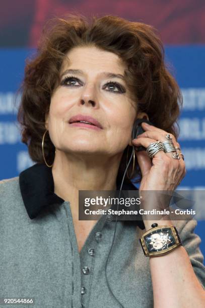 Actress Fanny Ardant attends the 'Shock Waves' press conference during the 68th Berlinale International Film Festival Berlin at Grand Hyatt Hotel on...