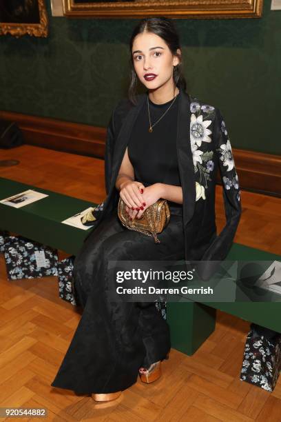 Naomi Scott attends the ERDEM show during London Fashion Week February 2018 on February 19, 2018 in London, England.