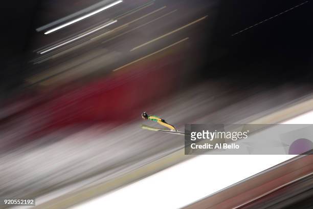 Daiki Ito of Japan during the Ski Jumping - Men's Team Large Hill on day 10 of the PyeongChang 2018 Winter Olympic Games at Alpensia Ski Jumping...