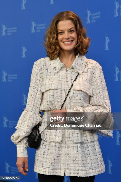 Marie Baeumer poses at the '3 Days in Quiberon' photo call during the 68th Berlinale International Film Festival Berlin at Grand Hyatt Hotel on...