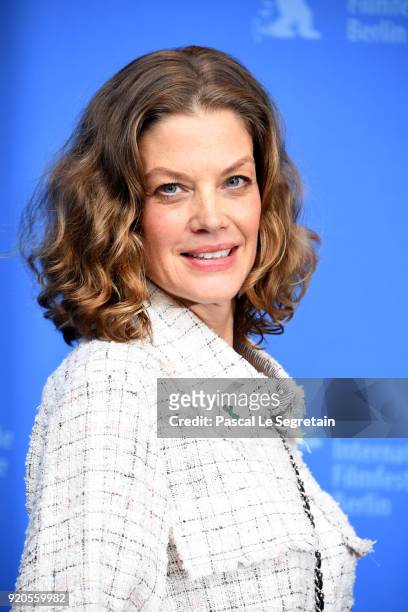 Marie Baeumer poses at the '3 Days in Quiberon' photo call during the 68th Berlinale International Film Festival Berlin at Grand Hyatt Hotel on...