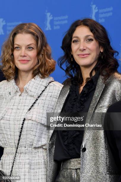 Marie Baeumer and Emily Atef pose at the '3 Days in Quiberon' photo call during the 68th Berlinale International Film Festival Berlin at Grand Hyatt...