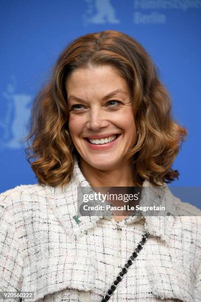 Marie Baeumer poses at the '3 Days in Quiberon' photo call during the 68th Berlinale International Film Festival Berlin at Grand Hyatt Hotel on...