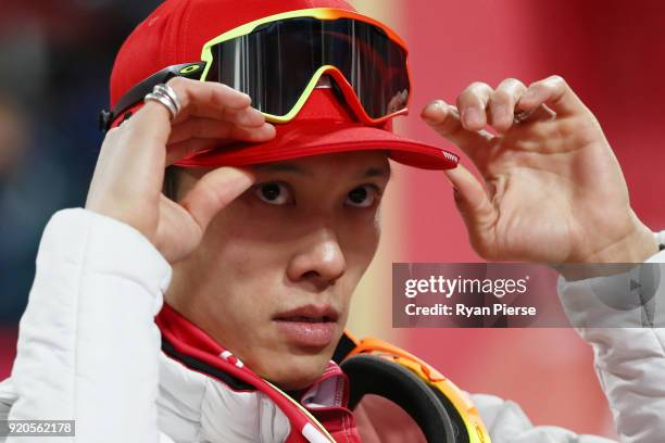 Taku Takeuchi of Japan competes during the Ski Jumping - Men's Team Large Hill on day 10 of the PyeongChang 2018 Winter Olympic Games at Alpensia Ski...