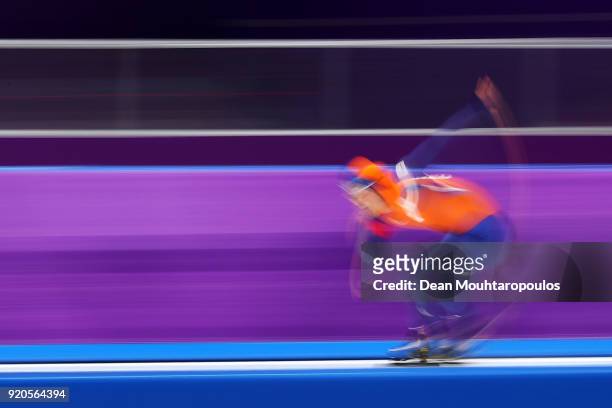 Jan Smeekens of the Netherlands competes during the Men's 500m Speed Skating on day 10 of the PyeongChang 2018 Winter Olympic Games at Gangneung Oval...
