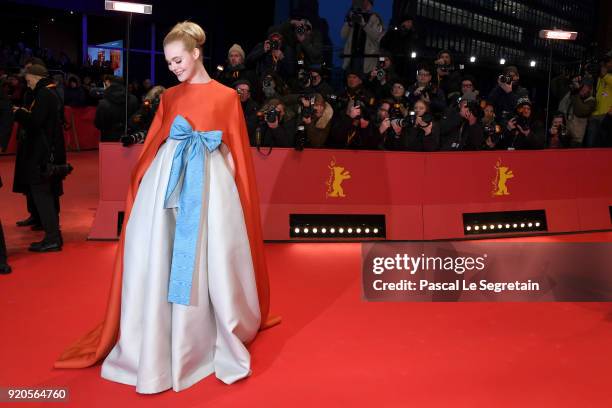 Elle Fanning attends the Opening Ceremony & 'Isle of Dogs' premiere during the 68th Berlinale International Film Festival Berlin at Berlinale Palace...