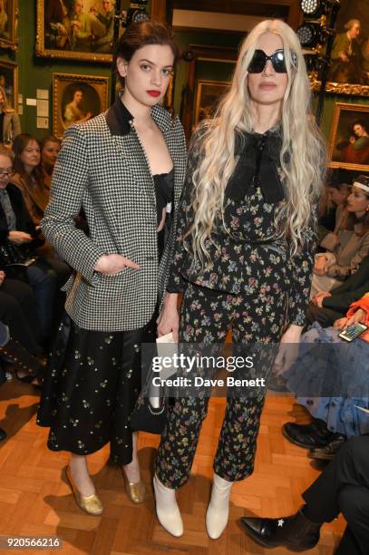 Lily McMenamy and Kristen McMenamy attend the Erdem show during London Fashion Week February 2018 at National Portrait Gallery on February 19, 2018...