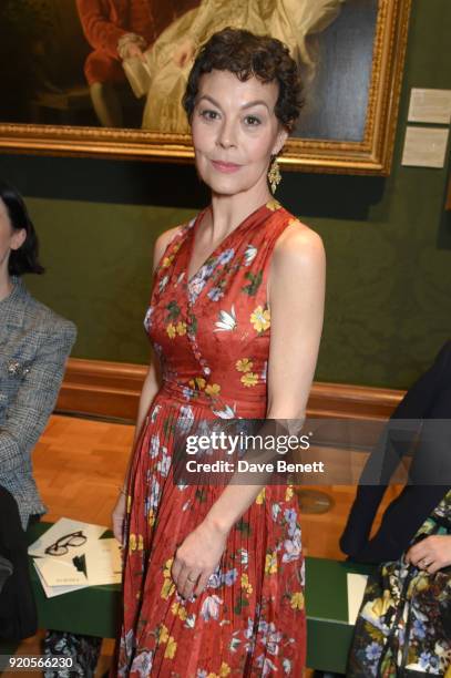 Helen McCrory attends the Erdem show during London Fashion Week February 2018 at National Portrait Gallery on February 19, 2018 in London, England.