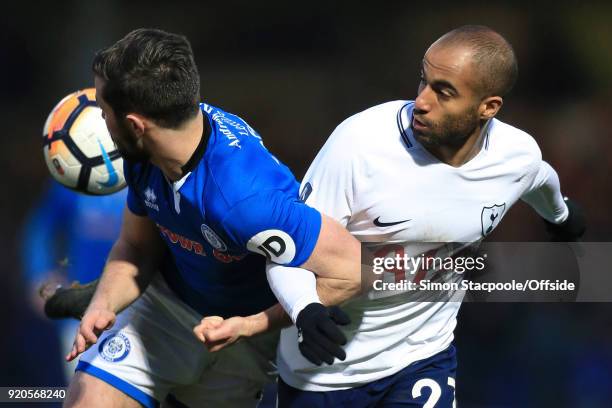 Lucas Moura of Spurs in action during The Emirates FA Cup Fifth Round match between Rochdale AFC and Tottenham Hotspur at Spotland Stadium on...