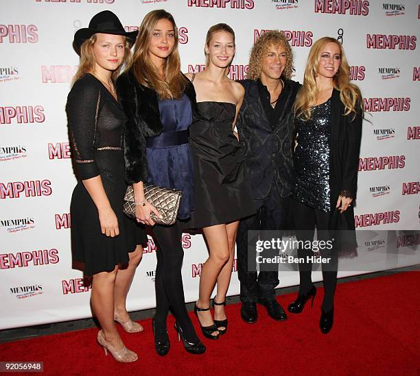 Musician David Bryan, fiancee Lexi Quaas and models attend the opening night of "Memphis" on Broadway at the Shubert Theatre on October 19, 2009 in...
