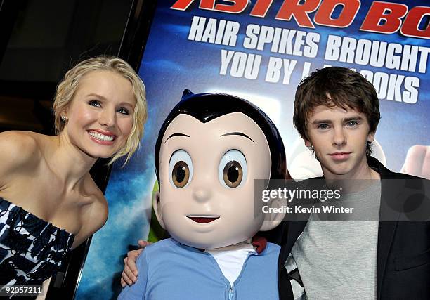 Actors Kristen Bell and Freddie Highmore arrive at the premiere of Summit Entertainment and Imagi Studios' "Astro Boy" at the Chinese Theater on...