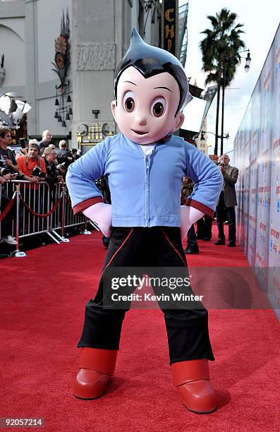Astro Boy arrives at the premiere of Summit Entertainment and Imagi Studios' "Astro Boy" at the Chinese Theater on October 19, 2009 in Los Angeles,...