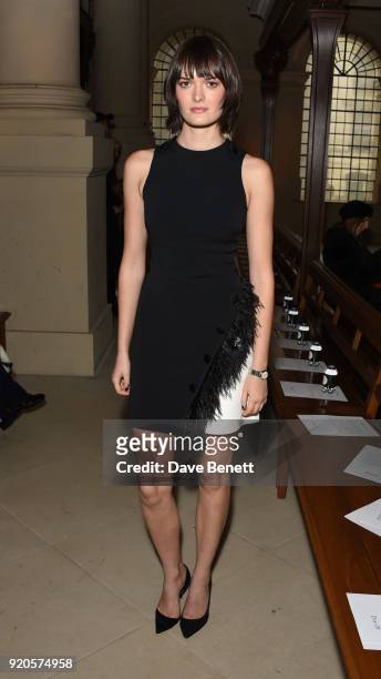 Sam Rollinson attends the David Koma show during London Fashion Week February 2018 at BFC Show Space on February 19, 2018 in London, England.