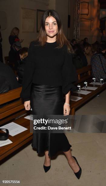 Julia Roitfeld attends the David Koma show during London Fashion Week February 2018 at BFC Show Space on February 19, 2018 in London, England.