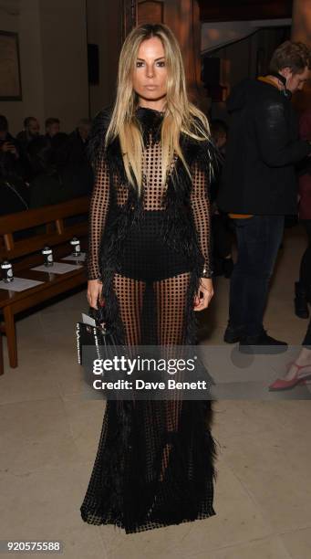 Erica Pelosini attends the David Koma show during London Fashion Week February 2018 at BFC Show Space on February 19, 2018 in London, England.