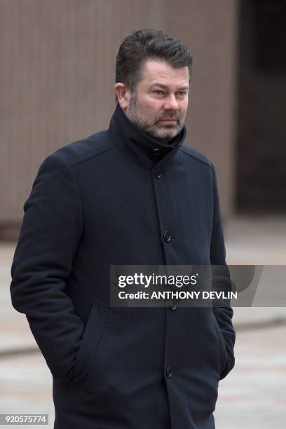 Victim of abuse by former football coach Barry Bennell, Gary Cliffe, leaves Liverpool Crown Court on February 19, 2018 as the sentencing hearing for...