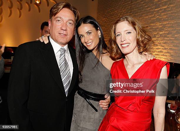 Agent Kevin Huvane, actress Demi Moore and author Laura Day during the celebration for Laura Day�s new book �How to Rule the World from Your Couch�...