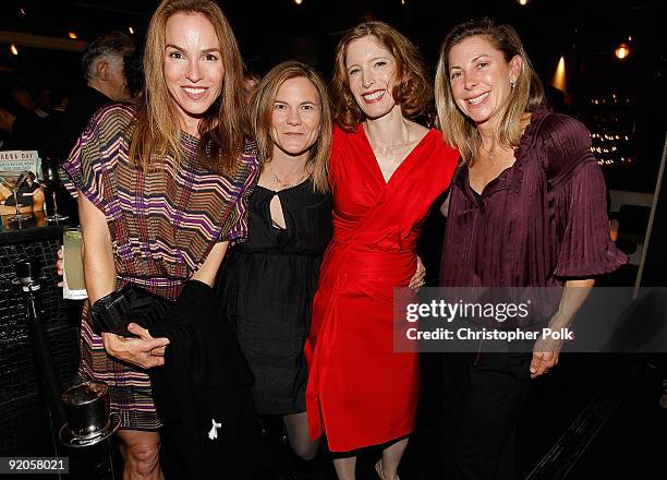 Actress Gigi Levangie with author Laura Day and guests during the celebration for Laura Day�s new book �How to Rule the World from Your Couch� hosted...