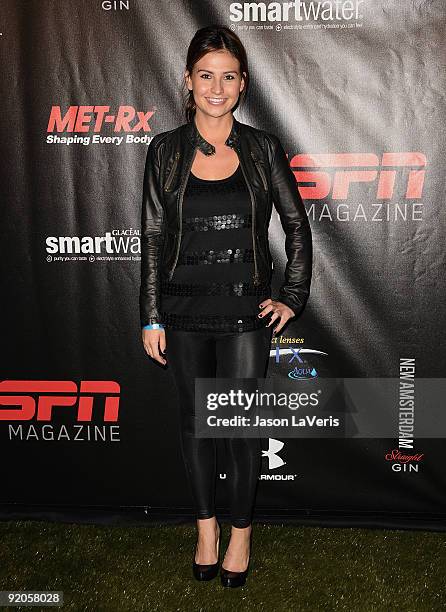 Personality Stacie Hall attends ESPN The Magazine's "The Body Issue" celebration at The London Hotel on October 19, 2009 in West Hollywood,...