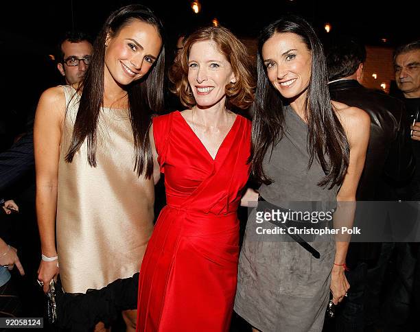 Actress Jordana Brewster; author Laura Day and actress Demi Moore during the celebration for Laura Day�s new book �How to Rule the World from Your...