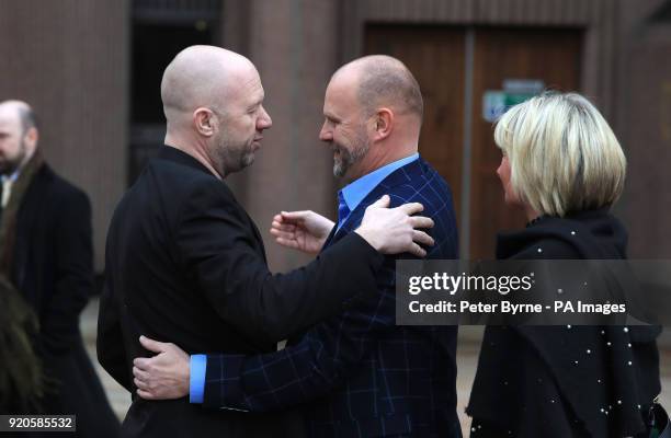 Jason Dunford and Chris Unsworth outside Liverpool Crown Court ahead of the sentencing of serial paedophile football coach Barry Bennell for hundreds...