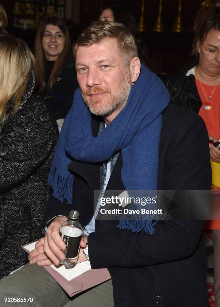 Stefan Lindemann attends the David Koma show during London Fashion Week February 2018 at BFC Show Space on February 19, 2018 in London, England.