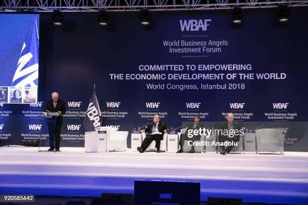 Angel investor Peter Cowley , Paul Doany, Chief Executive Officer of Turk Telekom , CEO of Hungarian Development Bank Zsolt Katona attend the 'new...