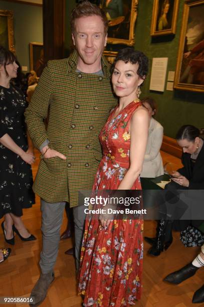 Damian Lewis and Helen McCrory attend the Erdem show during London Fashion Week February 2018 at National Portrait Gallery on February 19, 2018 in...