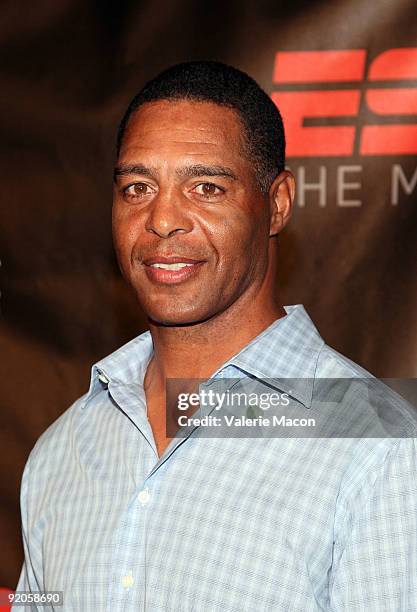 Football player Marcus Allen arrives at the ESPN The Magazine's "Body Issue" on October 19, 2009 in Los Angeles, California.