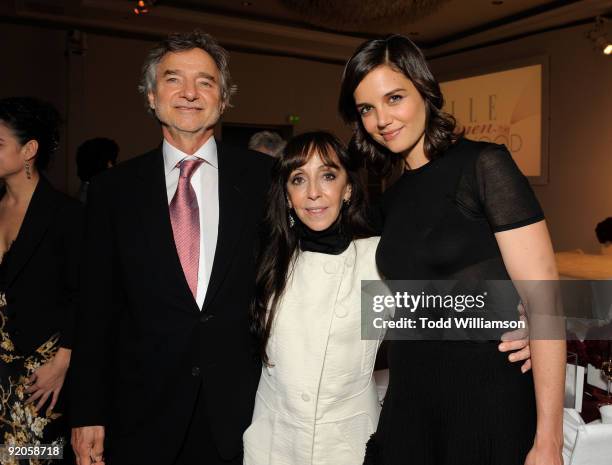 Director Curtis Hanson, casting director Bonnie Timmerman and actress Katie Holmes attend the 16th Annual ELLE Women in Hollywood Tribute at the Four...