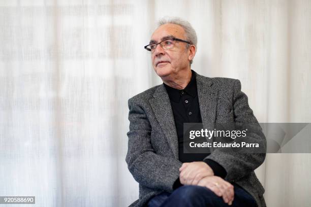 Writer Juan Jose Millas presents his new book 'Que nadie duerma' at Random House office on February 19, 2018 in Madrid, Spain.