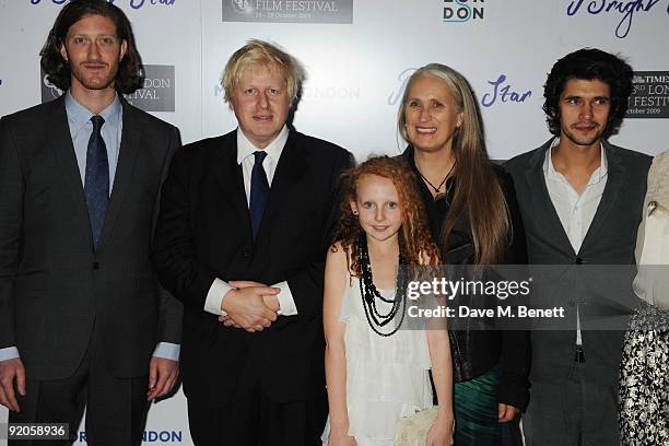 Samuel Roukin, Boris Johnson, Edie Martin, Jane Campion and Ben Whishaw attend the premiere for 'Bright Star' during the Times BFI London Film...