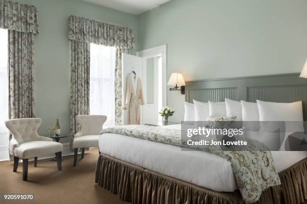 bedroom painted pale blue - robe rose stock pictures, royalty-free photos & images