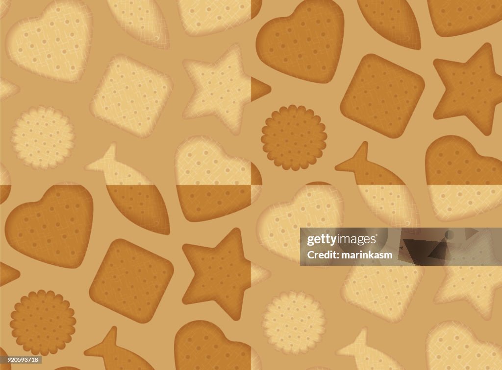 Biscut Pattern Biscuit Seamless Pattern Top View Vector Illustration High-Res Vector ...