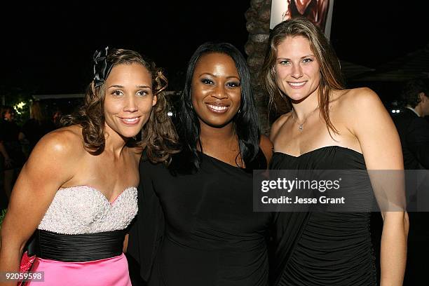 Lolo Jones; Michelle Carter and Susan Francia attend ESPN Magazine's 'The Body' Event at The London Hotel on October 19, 2009 in West Hollywood,...